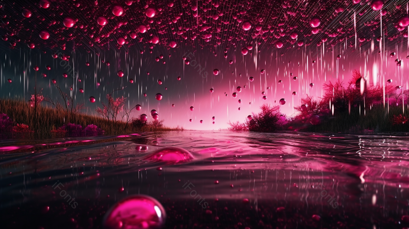 低角度河水紫红色雨天科幻空间超现实主义插画,插画/手绘图,插画/手绘图库,插画/手绘图下载,插画/手绘